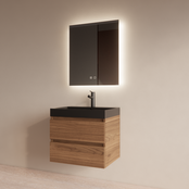 Wastafelmeubel Gliss Milan Walnoot 60cm met wastafel