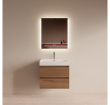 Wastafelmeubel Gliss Milan Walnoot 60cm met wastafel