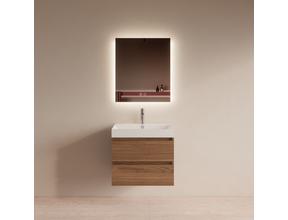 Wastafelmeubel Gliss Milan Walnoot 60cm met wastafel