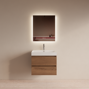 Wastafelmeubel Gliss Milan Walnoot 60cm met wastafel