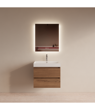 GLISS DESIGN Wastafelmeubel Gliss Milan Walnoot 60cm met wastafel