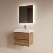 Wastafelmeubel Gliss Milan Walnoot 60cm met wastafel