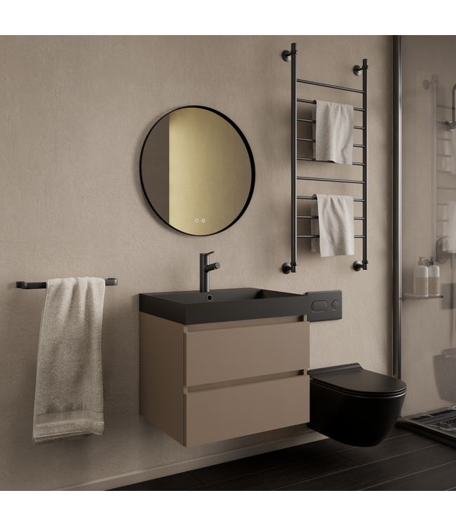 Wastafelmeubel Gliss Milan Latte Kasjmier 60cm met wastafel