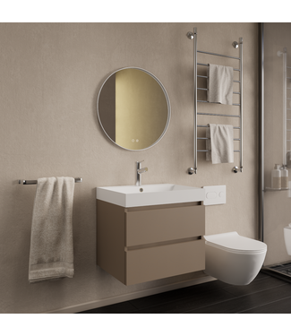 GLISS DESIGN Wastafelmeubel Gliss Milan Latte Kasjmier 60cm met wastafel