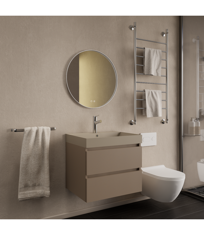 Wastafelmeubel Gliss Milan Latte Kasjmier 60cm met wastafel