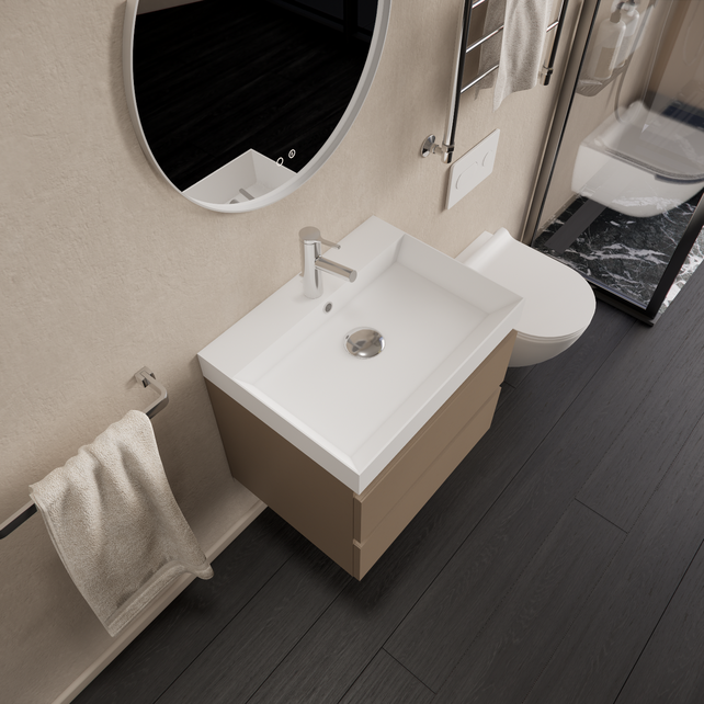 Wastafelmeubel Gliss Milan Latte Kasjmier 60cm met wastafel