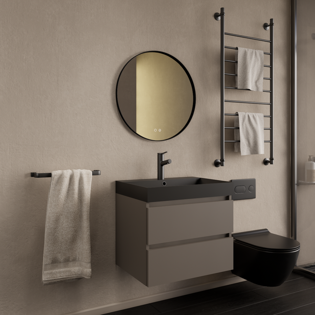 Wastafelmeubel Gliss Milan Kobalt Grijs 60cm met wastafel