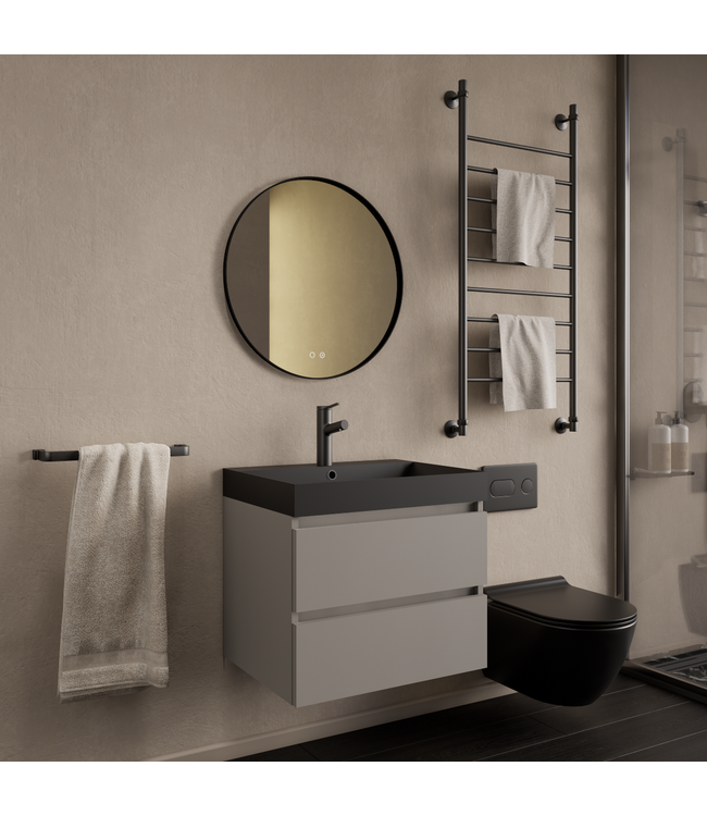 Wastafelmeubel Gliss Milan Lei Grijs 60cm met wastafel