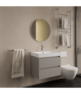 GLISS DESIGN Wastafelmeubel Gliss Milan Lei Grijs 60cm met wastafel