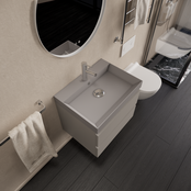 Wastafelmeubel Gliss Milan Lei Grijs 60cm met wastafel