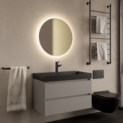 Wastafelmeubel Gliss Milan Lei Grijs 80cm met wastafel