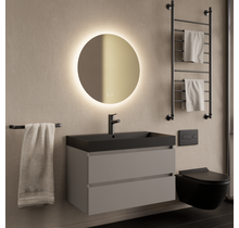 Wastafelmeubel Gliss Milan Lei Grijs 80cm met wastafel