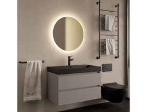 Wastafelmeubel Gliss Milan Lei Grijs 80cm met wastafel