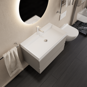 Wastafelmeubel Gliss Milan Lei Grijs 80cm met wastafel