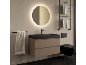 Wastafelmeubel Gliss Milan Latte Kasjmier 80cm met wastafel