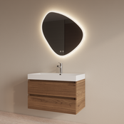 Wastafelmeubel Gliss Milan Walnoot 80cm met wastafel