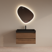 Wastafelmeubel Gliss Milan Walnoot 80cm met wastafel