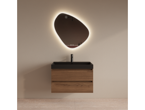 Wastafelmeubel Gliss Milan Walnoot 80cm met wastafel
