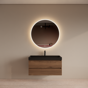 Wastafelmeubel Gliss Milan Walnoot 100cm met wastafel