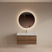 Wastafelmeubel Gliss Milan Walnoot 100cm met wastafel