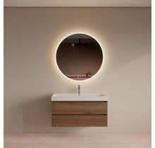 Wastafelmeubel Gliss Milan Walnoot 100cm met wastafel