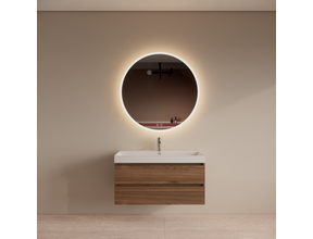 Wastafelmeubel Gliss Milan Walnoot 100cm met wastafel
