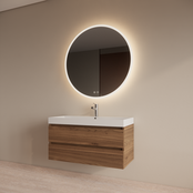 Wastafelmeubel Gliss Milan Walnoot 100cm met wastafel