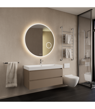 GLISS DESIGN Wastafelmeubel Gliss Milan Latte Kasjmier 100cm met wastafel