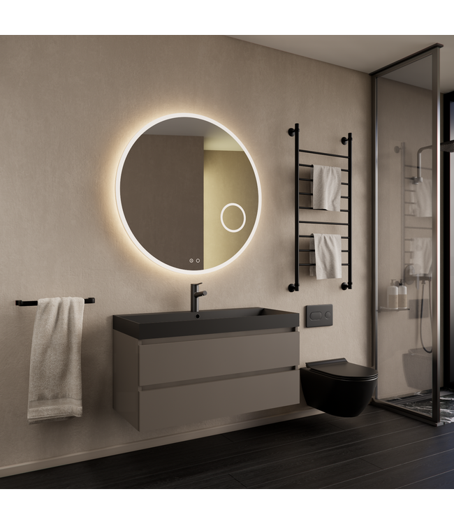 Wastafelmeubel Gliss Milan Kobalt Grijs 100cm met wastafel