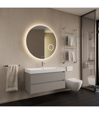GLISS DESIGN Wastafelmeubel Gliss Milan Lei Grijs 100cm met wastafel