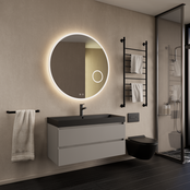 Wastafelmeubel Gliss Milan Lei Grijs 100cm met wastafel