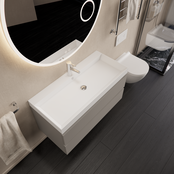 Wastafelmeubel Gliss Milan Lei Grijs 100cm met wastafel