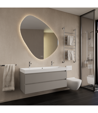 GLISS DESIGN Wastafelmeubel Gliss Milan Lei Grijs 120cm met wastafel