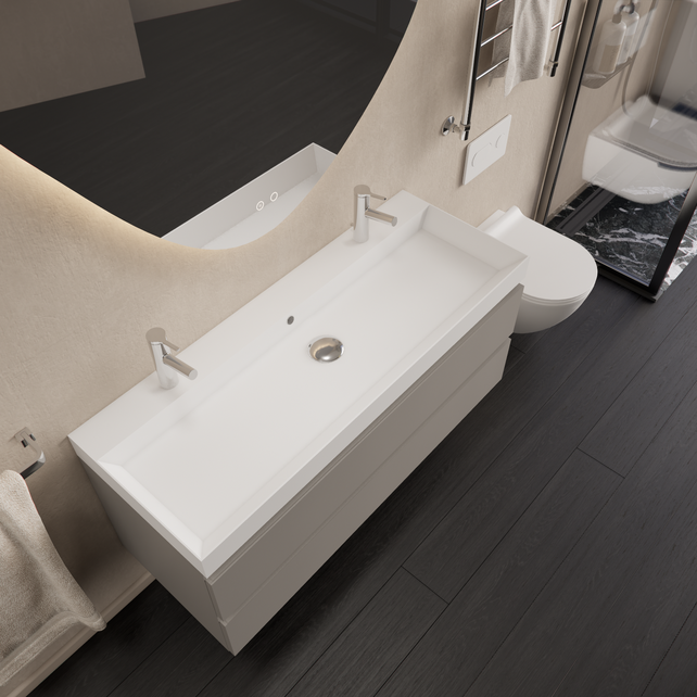 Wastafelmeubel Gliss Milan Lei Grijs 120cm met wastafel