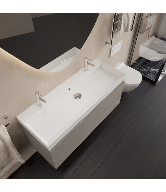 Wastafelmeubel Gliss Milan Lei Grijs 120cm met wastafel