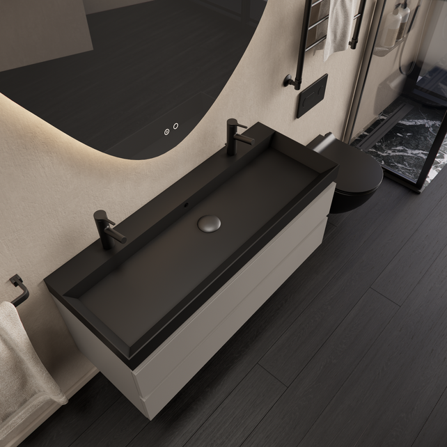 Wastafelmeubel Gliss Milan Lei Grijs 120cm met wastafel