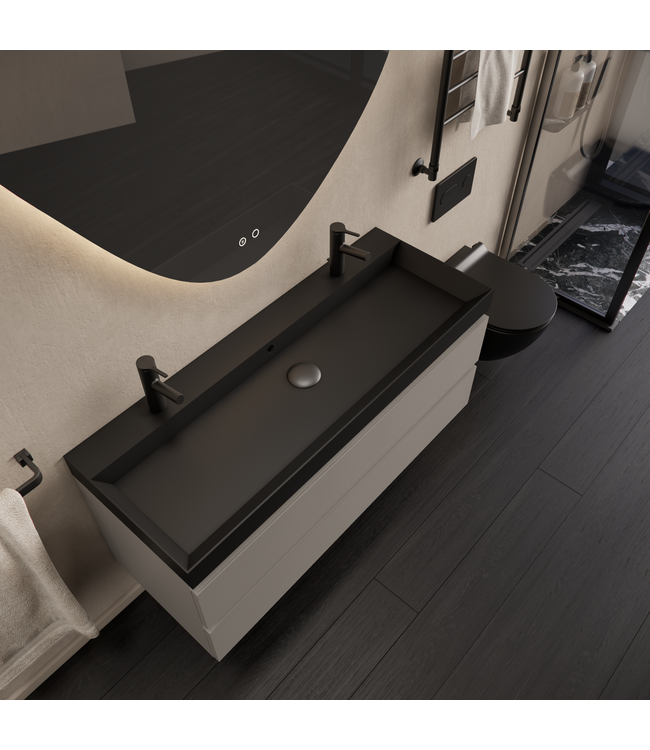 Wastafelmeubel Gliss Milan Lei Grijs 120cm met wastafel