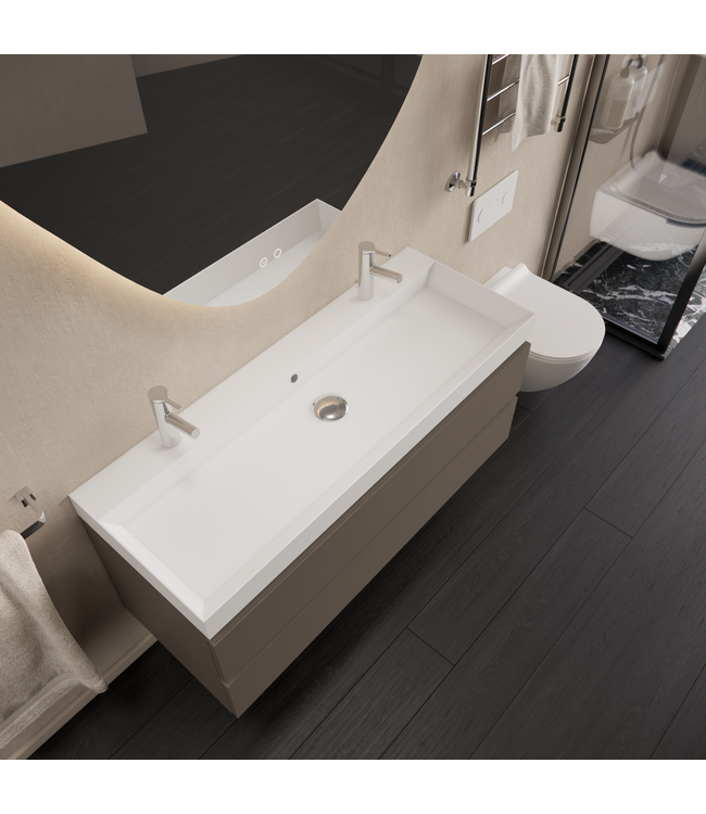 Wastafelmeubel Gliss Milan Lei Grijs 120cm met wastafel