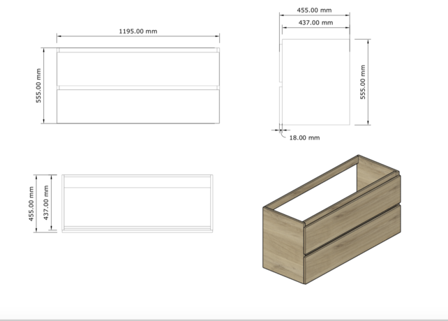 Wastafelmeubel Gliss Milan Latte Kasjmier 120cm met wastafel
