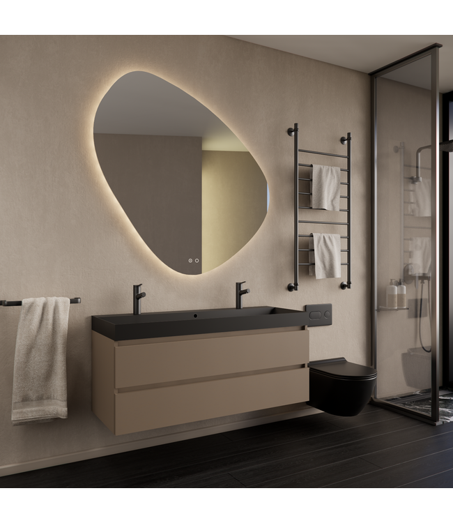 Wastafelmeubel Gliss Milan Latte Kasjmier 120cm met wastafel