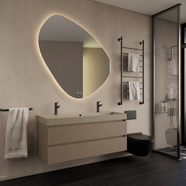 Wastafelmeubel Gliss Milan Latte Kasjmier 120cm met wastafel