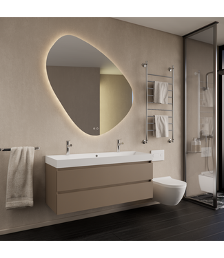 GLISS DESIGN Wastafelmeubel Gliss Milan Latte Kasjmier 120cm met wastafel