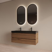 Wastafelmeubel Gliss Milan Walnoot 120cm met wastafel