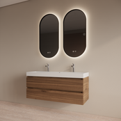 Wastafelmeubel Gliss Milan Walnoot 120cm met wastafel