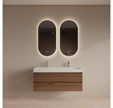 Wastafelmeubel Gliss Milan Walnoot 120cm met wastafel