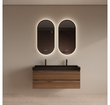 Wastafelmeubel Gliss Milan Walnoot 140cm met wastafel