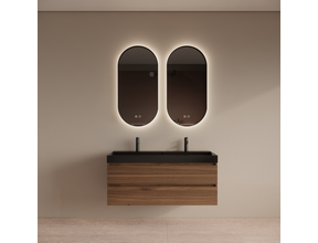Wastafelmeubel Gliss Milan Walnoot 140cm met wastafel