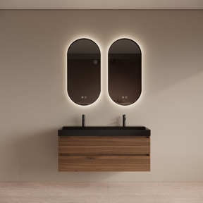 Wastafelmeubel Gliss Milan Walnoot 140cm met wastafel