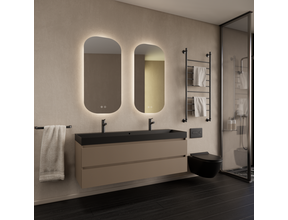 Wastafelmeubel Gliss Milan Latte Kasjmier 140cm met wastafel