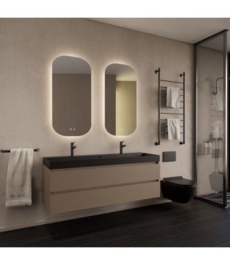 GLISS DESIGN Wastafelmeubel Gliss Milan Latte Kasjmier 140cm met wastafel